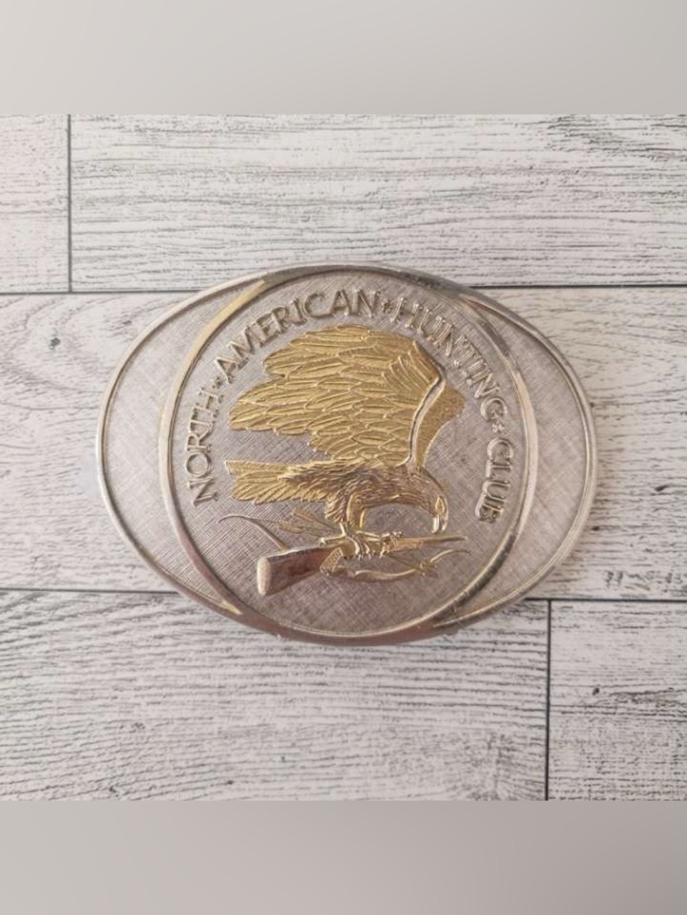 Men's North American Hunting Club 24K Gold Plate Western Belt Buckle Eagle